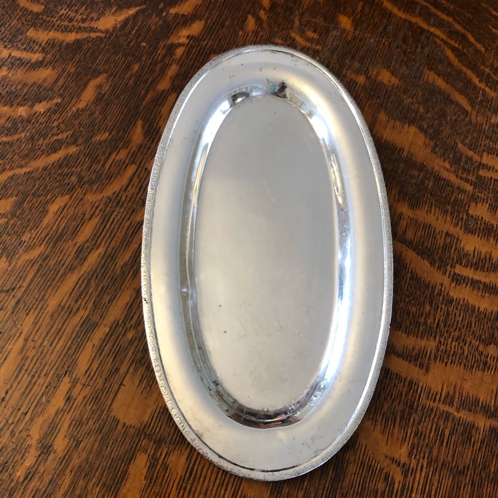 Oval silver plated tray